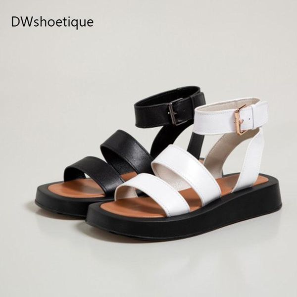 sandals summer genuine leather ankle strap women flat casual platform, Black
sandals summer genuine leather ankle strap women flat casual platform, Black