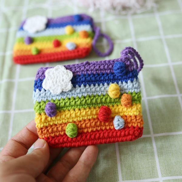 card holders sweet rainbow strawberry flower cute cartoon animation handmade wool knitting bag coin purse wallet creative christmas gift, Brown;gray
card holders sweet rainbow strawberry flower cute cartoon animation handmade wool knitting bag coin purse wallet creative christmas gift, Brown;gray
