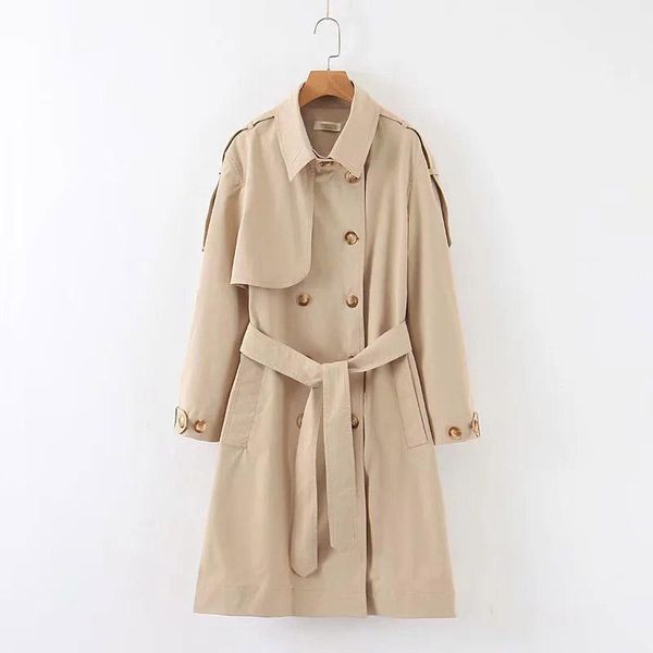 women's trench coats klacwaya women 2021 fashion solid sashes cape long ladies full sleeve button pockets windbreaker chic female stree, Tan;black
women's trench coats klacwaya women 2021 fashion solid sashes cape long ladies full sleeve button pockets windbreaker chic female stree, Tan;black