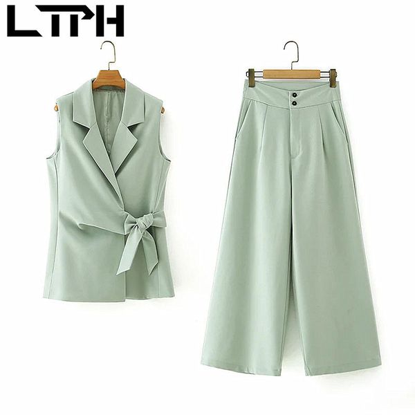 korean office lady style 2 pieces set women sleeveless girdle vest jacket wide-leg pants casual women set spring 210427, White
korean office lady style 2 pieces set women sleeveless girdle vest jacket wide-leg pants casual women set spring 210427, White