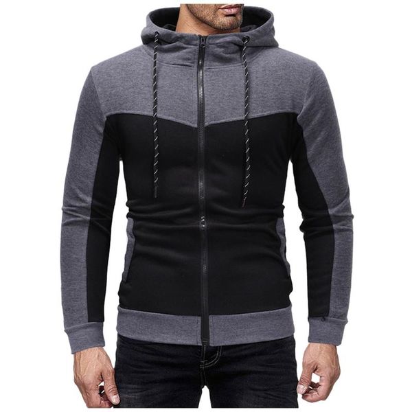men's hoodies & sweatshirts color block sweatshirt casual slim long-sleeved zip up hoodie men cardigan coat hip-hop streetwear ropa hom, Black
men's hoodies & sweatshirts color block sweatshirt casual slim long-sleeved zip up hoodie men cardigan coat hip-hop streetwear ropa hom, Black