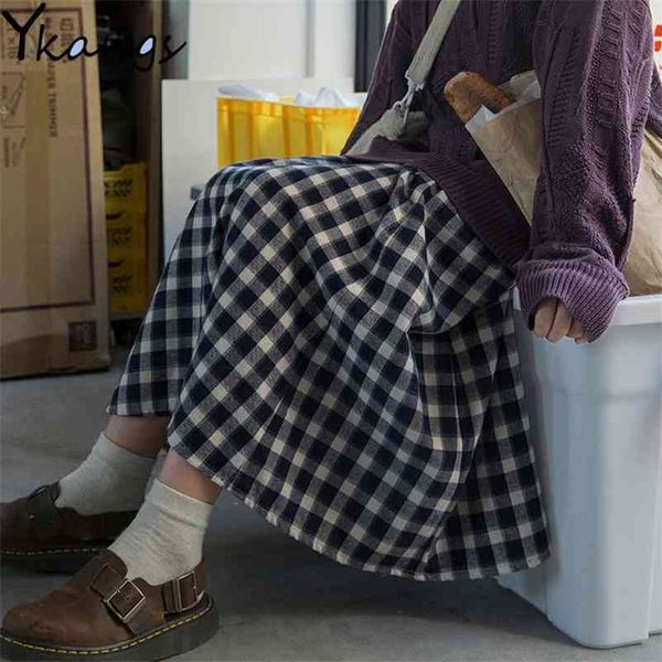 japanese style high elastic waist long skirts womens autumn winter plaid a-line pleated cotton female vintage wild 210421, Black
japanese style high elastic waist long skirts womens autumn winter plaid a-line pleated cotton female vintage wild 210421, Black