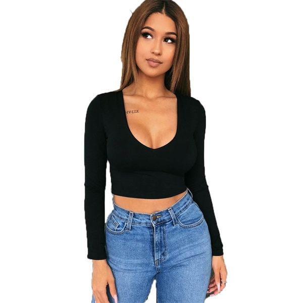 deep v-neck long sleeve crop t shirt femme summer white bottoming skinny slim for women bodycon streetwear 210604
deep v-neck long sleeve crop t shirt femme summer white bottoming skinny slim for women bodycon streetwear 210604