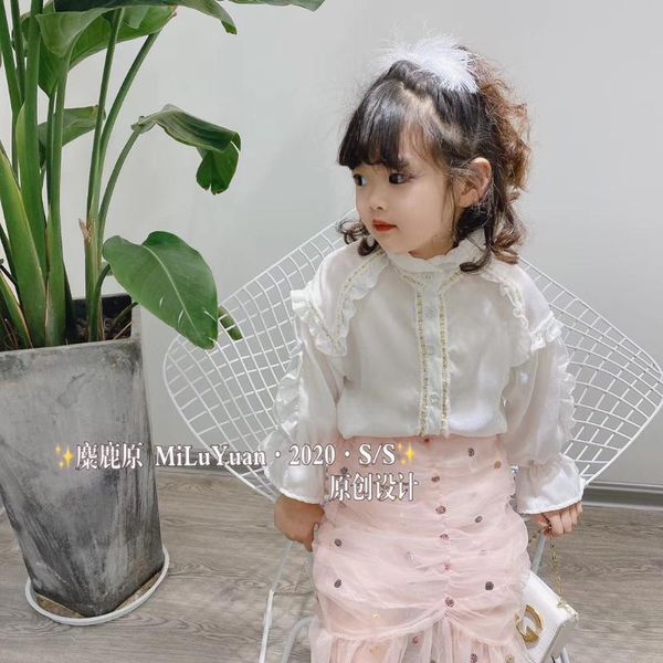shirts children's 2021 spring shirt girl's small style with lapel and lace, White;black
shirts children's 2021 spring shirt girl's small style with lapel and lace, White;black