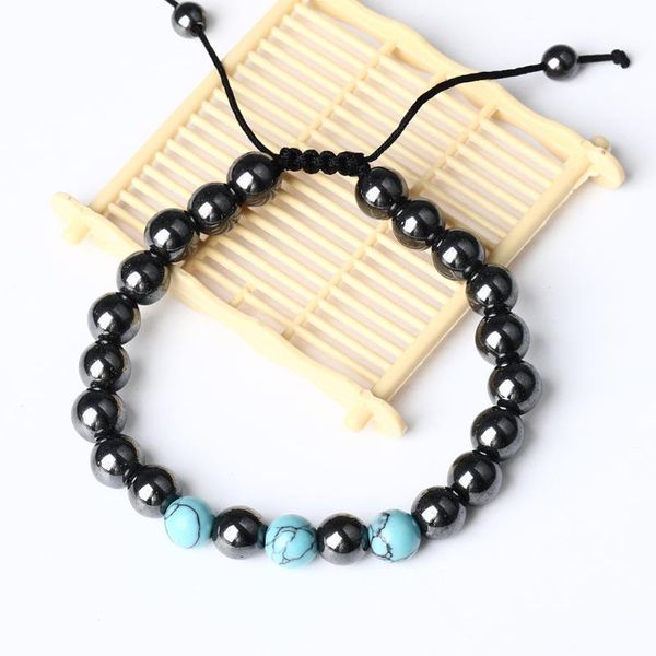 beaded, strands natural stone bracelet black iron and blue pine adjustable for men women
beaded, strands natural stone bracelet black iron and blue pine adjustable for men women