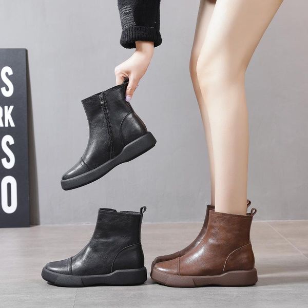 boots laasimi women cow leather winter ankle ladies slip on autumn shoes for solid retro warm short plush botas de mujer, Black
boots laasimi women cow leather winter ankle ladies slip on autumn shoes for solid retro warm short plush botas de mujer, Black