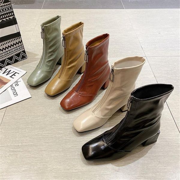 boots ankle for women square toe fashion shoes woman autumn leather short zipper heels comfortable lady 35-40, Black
boots ankle for women square toe fashion shoes woman autumn leather short zipper heels comfortable lady 35-40, Black