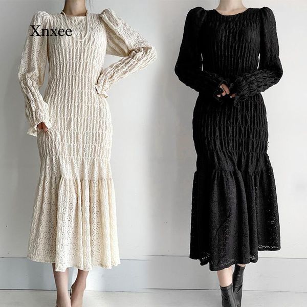 casual dresses elegant puff sleeve fishtail long dress ruffles patchwork women high waist solid vestidos o neck fashion pullover robe, Black;gray
casual dresses elegant puff sleeve fishtail long dress ruffles patchwork women high waist solid vestidos o neck fashion pullover robe, Black;gray