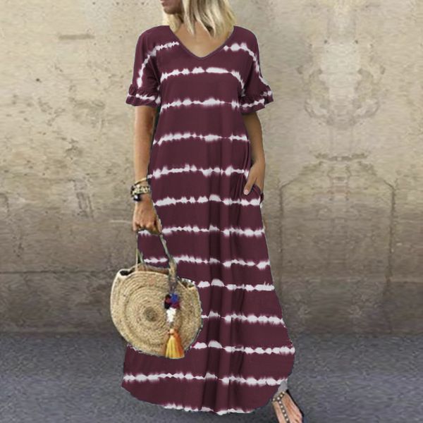 factoryrj7j print new sleeve summer stripe v-neck lotus long large casual dress, White;black
factoryrj7j print new sleeve summer stripe v-neck lotus long large casual dress, White;black