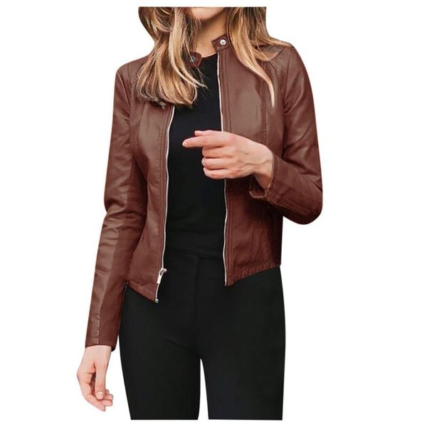 women's leather & faux fashion pu women jackets long sleeve open front short cardigan suit casual coat locomotive chaquetas, Black
women's leather & faux fashion pu women jackets long sleeve open front short cardigan suit casual coat locomotive chaquetas, Black
