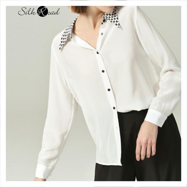 women's blouses & shirts silviye color matching lapel silk white shirt long sleeve crepe de chine foreign style 2021 summer
women's blouses & shirts silviye color matching lapel silk white shirt long sleeve crepe de chine foreign style 2021 summer
