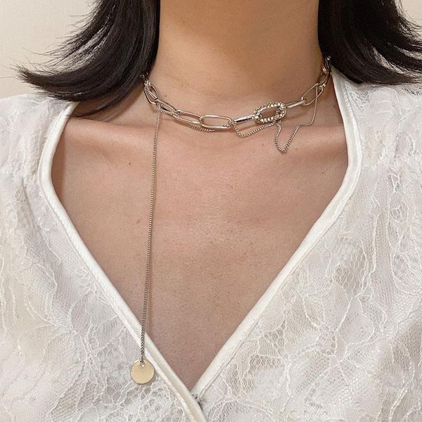 pendant necklaces huge bud punk chain short choker necklace zirconia collar simple minimalist gold color chunky for women charm jewelry, Silver
pendant necklaces huge bud punk chain short choker necklace zirconia collar simple minimalist gold color chunky for women charm jewelry, Silver