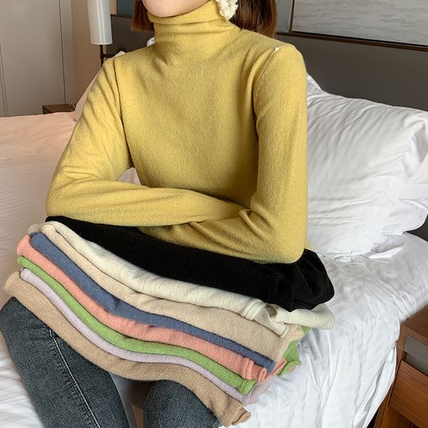fashion sweater fine woolen autumn and winter women's high neck bottomed pullover long sleeve versatile t-shirt student basic, White;black
fashion sweater fine woolen autumn and winter women's high neck bottomed pullover long sleeve versatile t-shirt student basic, White;black