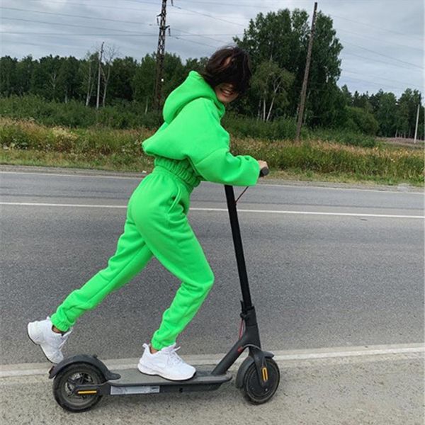 two piece set autumn womenpant winter neon color hoodie fleece sweatshirt crop amp pants tracksuit sport jogging suit clothes, White
two piece set autumn womenpant winter neon color hoodie fleece sweatshirt crop amp pants tracksuit sport jogging suit clothes, White