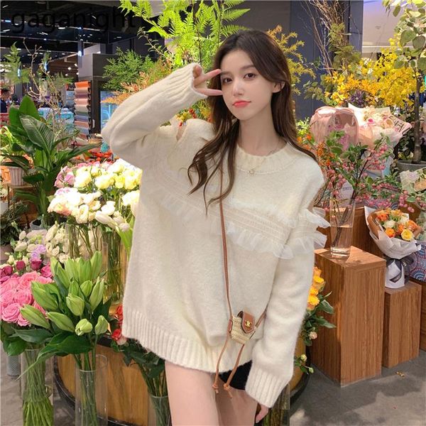 women's sweaters gaganight women off-the-shoulder sweater 2021 spring autumn sweet fairy gentle style mesh stitching pullover knitted, White;black
women's sweaters gaganight women off-the-shoulder sweater 2021 spring autumn sweet fairy gentle style mesh stitching pullover knitted, White;black
