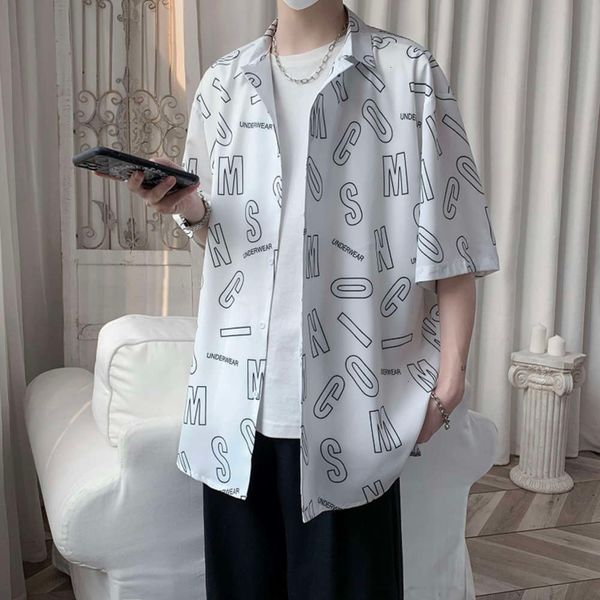 men's casual shirts shirtruffian shuai men's short sleeve korean style trend versatile floral summer thin loose high-end feeling i, White;black
men's casual shirts shirtruffian shuai men's short sleeve korean style trend versatile floral summer thin loose high-end feeling i, White;black
