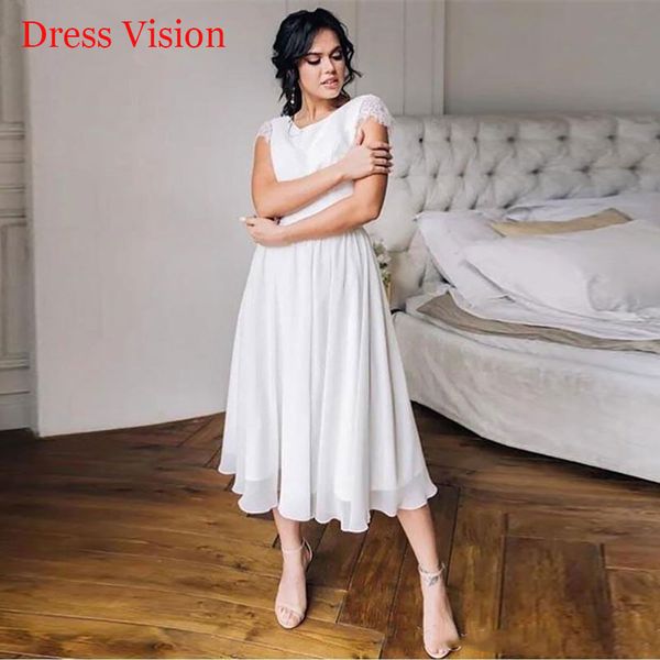 2021simple o-neck lace cap sleeves wedding dresses wedding bridal gowns robe de marie vestidos de novia, White
2021simple o-neck lace cap sleeves wedding dresses wedding bridal gowns robe de marie vestidos de novia, White