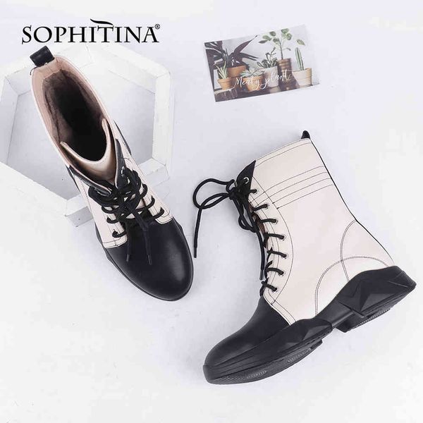 sophitina ankle boots woman winter warm fashion patchwork lace up round toe sewing short boots women' shoes pc832 210513, Black
sophitina ankle boots woman winter warm fashion patchwork lace up round toe sewing short boots women' shoes pc832 210513, Black