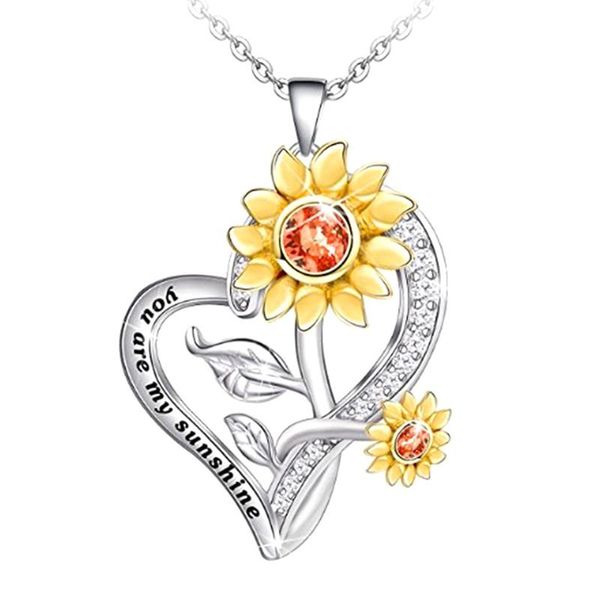 pendant necklaces genuine sunflower love zircon necklace chain for women girls birthday gift fine jewelry, Silver
pendant necklaces genuine sunflower love zircon necklace chain for women girls birthday gift fine jewelry, Silver
