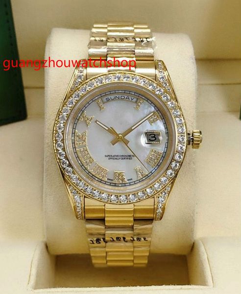 automatic men watch 41mm gold case stones bezel and diamonds in middle of bracelet sea shell dial full works wrist watches, Slivery;brown
automatic men watch 41mm gold case stones bezel and diamonds in middle of bracelet sea shell dial full works wrist watches, Slivery;brown