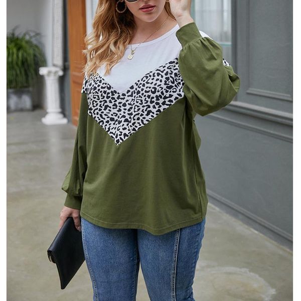 plus size t-shirt gxds women's winter 2021 loose round neck leopard pattern stitching printing casual top, Black
plus size t-shirt gxds women's winter 2021 loose round neck leopard pattern stitching printing casual top, Black