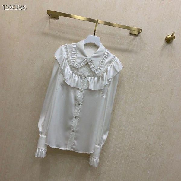 women's blouses & shirts zk301 fashion 2021 runway luxury european design party style clothing, White
women's blouses & shirts zk301 fashion 2021 runway luxury european design party style clothing, White
