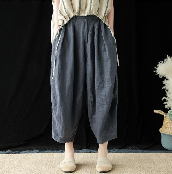 women's pants & capris summer women fashion loose casual trousers elastic waist pocket solid color mori girl vintage ladies 2021, Black;white
women's pants & capris summer women fashion loose casual trousers elastic waist pocket solid color mori girl vintage ladies 2021, Black;white