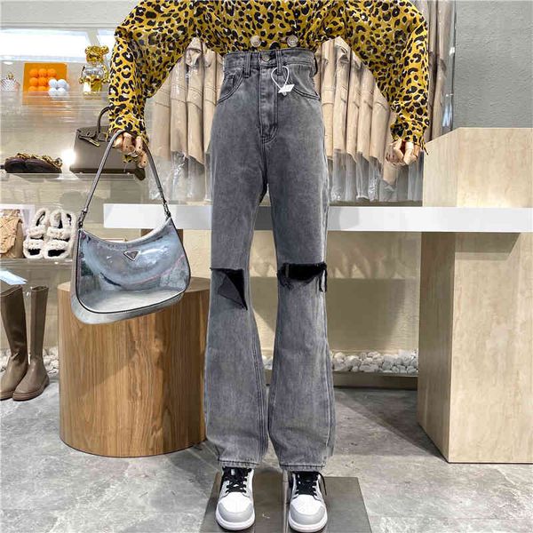 nicho torn design denim wide-legged 2021 gray jeans high-waist for slimness pants, Blue
nicho torn design denim wide-legged 2021 gray jeans high-waist for slimness pants, Blue