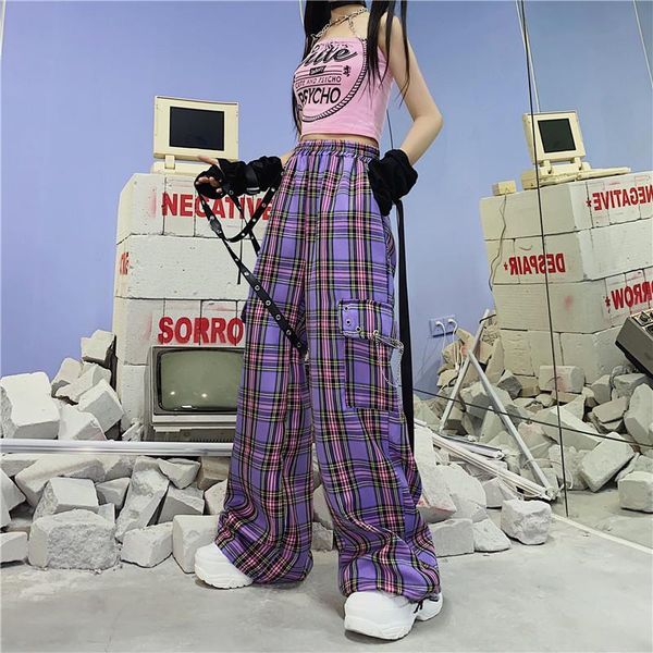 mall goth y2k cargo women pants hippie purple plaid harajuku streetwear full length chain checked trousers high waist aesthetic, Black;white
mall goth y2k cargo women pants hippie purple plaid harajuku streetwear full length chain checked trousers high waist aesthetic, Black;white