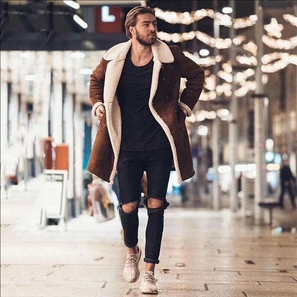 men's wool & blends est winter men casual faux fur lapel warm puffy jacket coat long thicken parka lot fashion british style overcoat, Black
men's wool & blends est winter men casual faux fur lapel warm puffy jacket coat long thicken parka lot fashion british style overcoat, Black