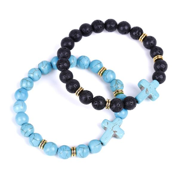 8mm natural stone handmade strands beaded cross charm bracelets for women men party club elastic jewelry, Black
8mm natural stone handmade strands beaded cross charm bracelets for women men party club elastic jewelry, Black