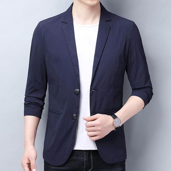 fashion trend sunscreen small suit men's 2021 summer leisure cardigan for young and middle aged suits & blazers, White;black
fashion trend sunscreen small suit men's 2021 summer leisure cardigan for young and middle aged suits & blazers, White;black