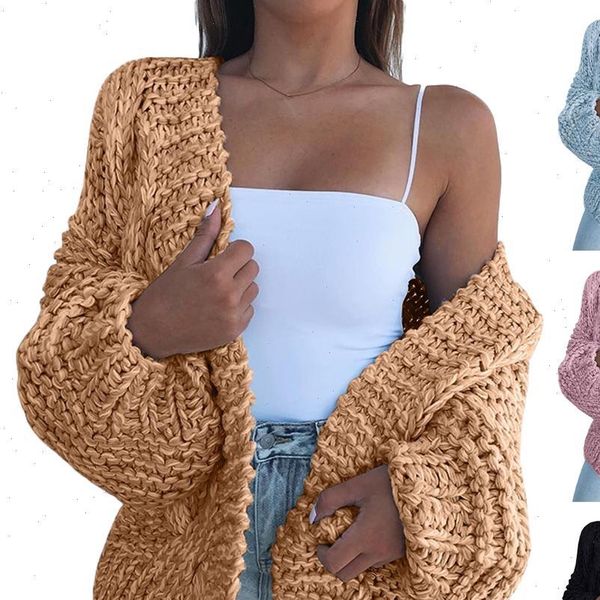 autumn and winter fashion thick women sweater cardigan warm solid color open front coat outdoor windproof streetwear, White;black
autumn and winter fashion thick women sweater cardigan warm solid color open front coat outdoor windproof streetwear, White;black