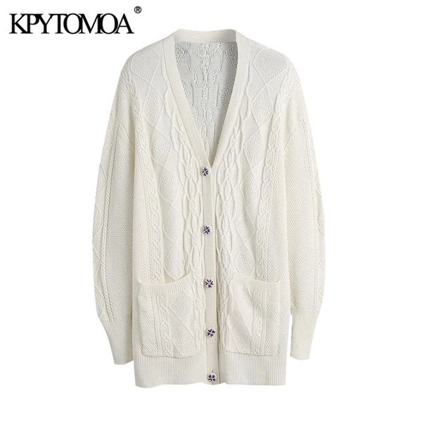 women fashion embroidery buttons oversized knitted cardigan sweater vintage long sleeve female pullovers chic 210420, White;black
women fashion embroidery buttons oversized knitted cardigan sweater vintage long sleeve female pullovers chic 210420, White;black