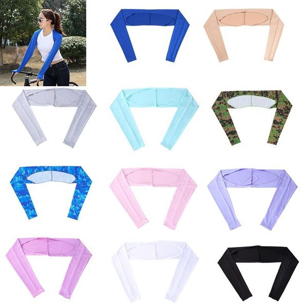 women ice silk sunscreen sleeves shawl cuff gloves golf summer uv protection clothing for outdoor activity elbow & knee pads, Black;gray
women ice silk sunscreen sleeves shawl cuff gloves golf summer uv protection clothing for outdoor activity elbow & knee pads, Black;gray