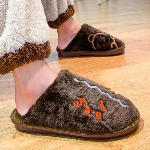 slippers ladies & man cartoon sheep cotton shoes winter plush non-slip warm comfort home indoor simple couple slipper fashion 40, Black 
slippers ladies & man cartoon sheep cotton shoes winter plush non-slip warm comfort home indoor simple couple slipper fashion 40, Black