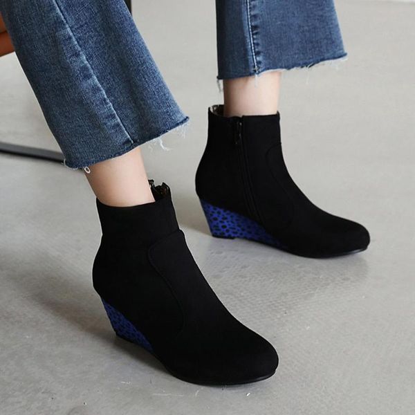 boots women short ankle wedges platform autumn female high heel zipper shoes ladies fashion botas de mujer, Black
boots women short ankle wedges platform autumn female high heel zipper shoes ladies fashion botas de mujer, Black