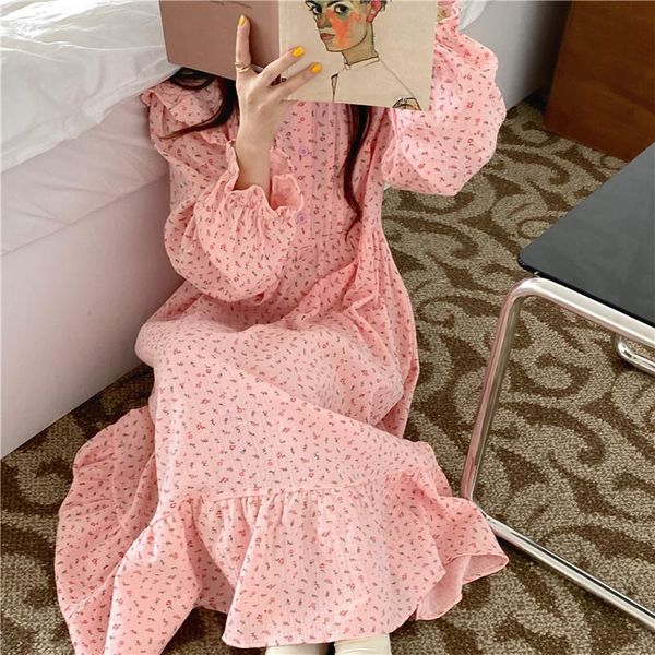 women's sleepwear 100% cotton gauze nightgown women long sleeve ruffles pink dress homewear korean cute nightwear home vestidos autumn, Black;red
women's sleepwear 100% cotton gauze nightgown women long sleeve ruffles pink dress homewear korean cute nightwear home vestidos autumn, Black;red