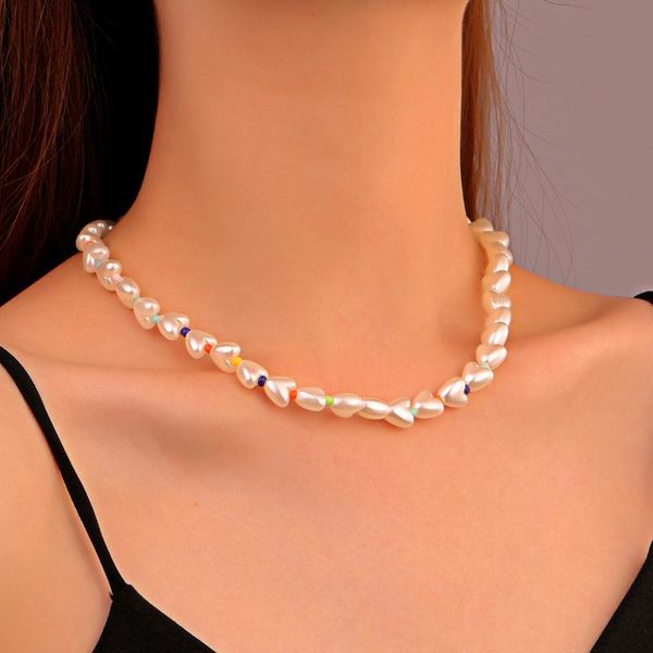 chokers simple short style heart shape white pearl chain necklace trendy colorful beads strand fashion women wedding jewelry, Golden;silver
chokers simple short style heart shape white pearl chain necklace trendy colorful beads strand fashion women wedding jewelry, Golden;silver