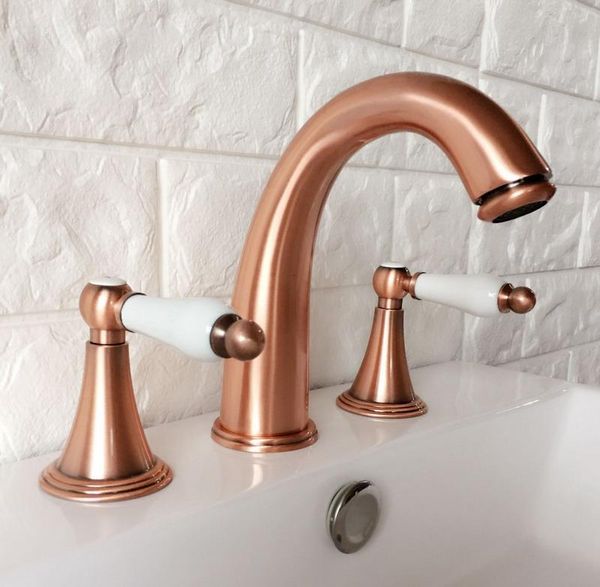 bathroom sink faucets antique red copper brass deck mounted dual ceramic handles widespread 3 holes basin faucet mixer taps mrg039
bathroom sink faucets antique red copper brass deck mounted dual ceramic handles widespread 3 holes basin faucet mixer taps mrg039