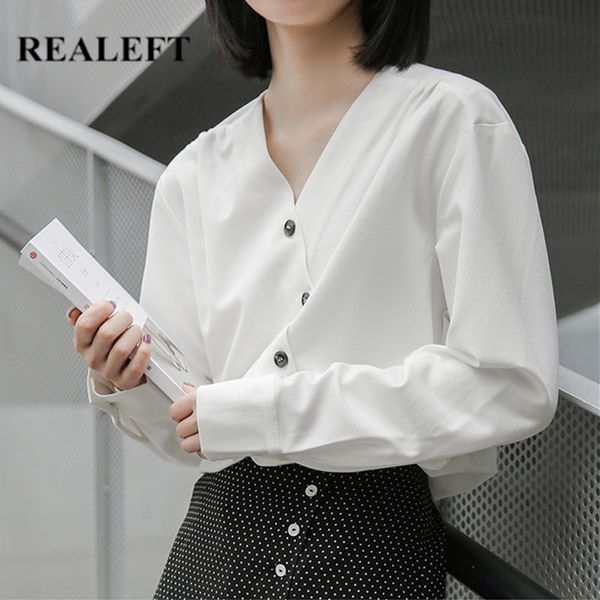 chiffon v-neck chic women's shirt female button blouse long sleeve korean style casual loose blouses 210428, White
chiffon v-neck chic women's shirt female button blouse long sleeve korean style casual loose blouses 210428, White