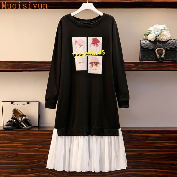 hit spring autumn korean style black dress for women o neck long sleeves patchwork ruffles print dresses 210428, Black;gray
hit spring autumn korean style black dress for women o neck long sleeves patchwork ruffles print dresses 210428, Black;gray