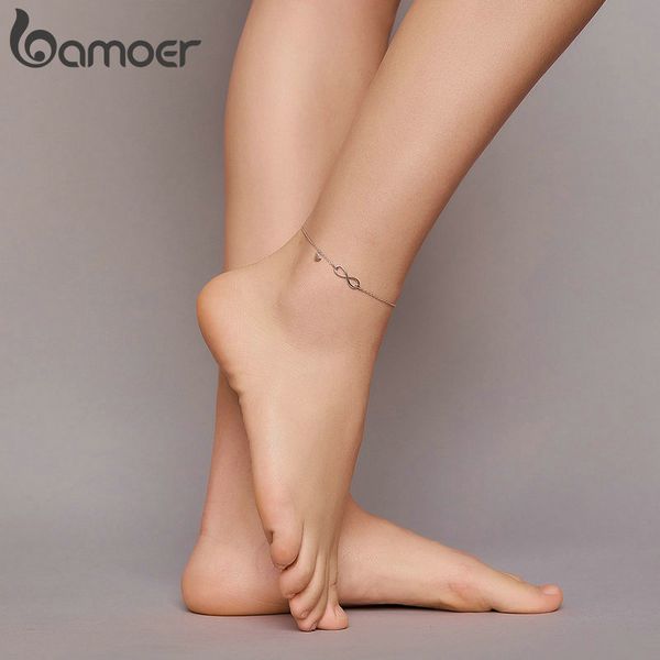 bamoer real 925 sterling silver infinite chain for women anti-allergy anklet foot bracelets summer jewelry sct019, Red;blue
bamoer real 925 sterling silver infinite chain for women anti-allergy anklet foot bracelets summer jewelry sct019, Red;blue