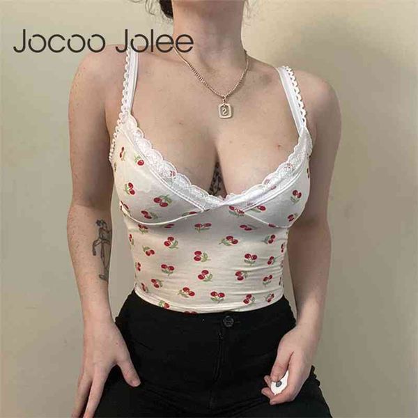 women summer cherry print sweet lace tank deep v-neck navel skinny backless camis elegant party club 210416, White
women summer cherry print sweet lace tank deep v-neck navel skinny backless camis elegant party club 210416, White
