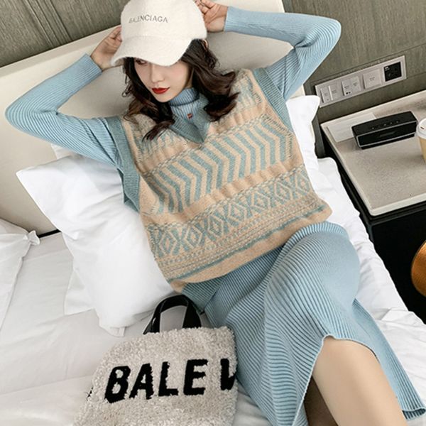 skirt autumn winter suit korean style knitted 2 piece women twisted geometric pull femme sweater pullover vest + bodycon set aegd, Black
skirt autumn winter suit korean style knitted 2 piece women twisted geometric pull femme sweater pullover vest + bodycon set aegd, Black
