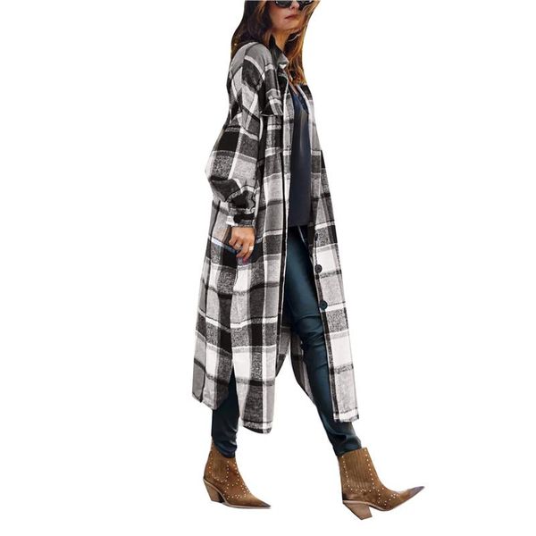 winter checked women jacket turn down overcoat warm plaid long coat oversize thick woolen blends ladies coats female streetwear women's, Black
winter checked women jacket turn down overcoat warm plaid long coat oversize thick woolen blends ladies coats female streetwear women's, Black