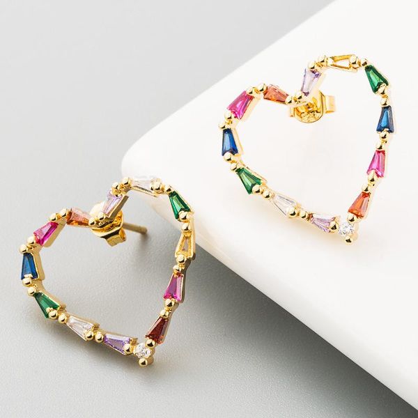 stud pendientes earings ins wind copper plating real personalized simple micro inlaid color zircon heart-shaped rainbow earrings, Golden;silver
stud pendientes earings ins wind copper plating real personalized simple micro inlaid color zircon heart-shaped rainbow earrings, Golden;silver