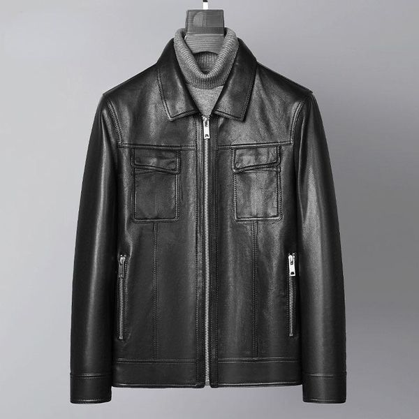 men's leather & faux autumn genuine jacket spring real goatskin jackets male slim korean outwear casual chaquetas hombre sqq926, Black
men's leather & faux autumn genuine jacket spring real goatskin jackets male slim korean outwear casual chaquetas hombre sqq926, Black