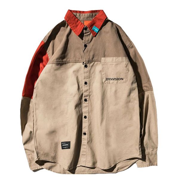 hip hop contrasting color stitching long shirt sleeve men streetwear button 2021 men's casual shirts, White;black
hip hop contrasting color stitching long shirt sleeve men streetwear button 2021 men's casual shirts, White;black