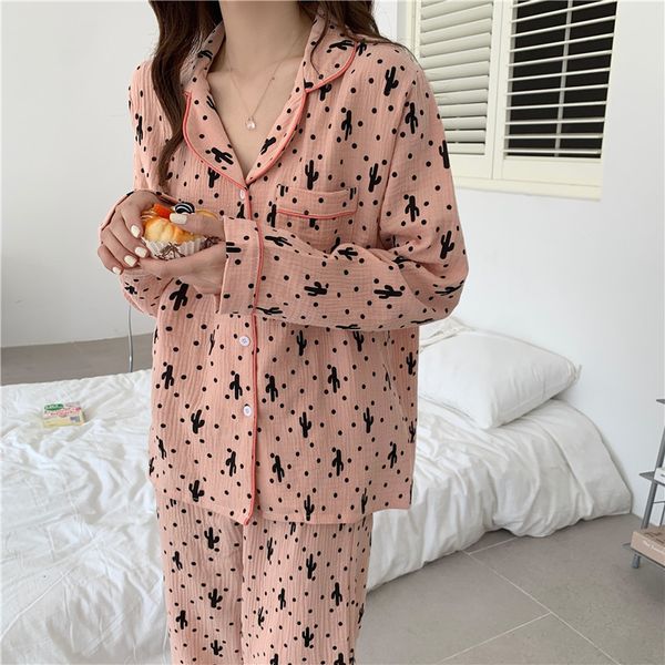 sleepwear chic comfortable loose cotton fashion long sleeve sleepwear printed women students home wear pajamas suits, Black;red
sleepwear chic comfortable loose cotton fashion long sleeve sleepwear printed women students home wear pajamas suits, Black;red